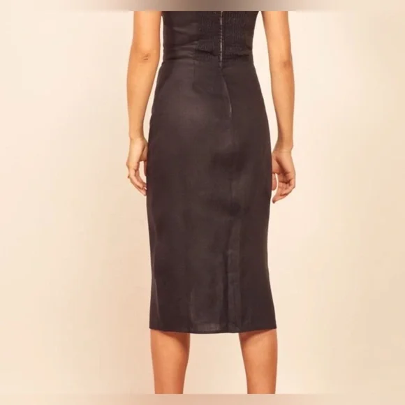 Reformation Black Linen Oboe Dress - Picture 3 of 11